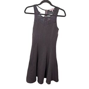 Monteau Los Angeles Sleeveless Fit and Flare with Lace Detail on Back Black Dres